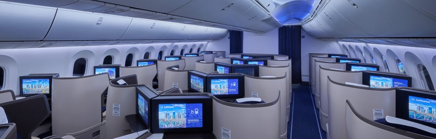 One Way Business Class on Lufthansa Airlines New 787 Dreamliner From NYC to Europe 45k Miles and up