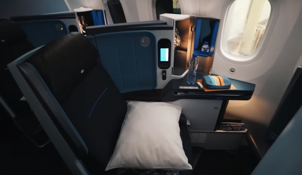 Business Class from England to New York