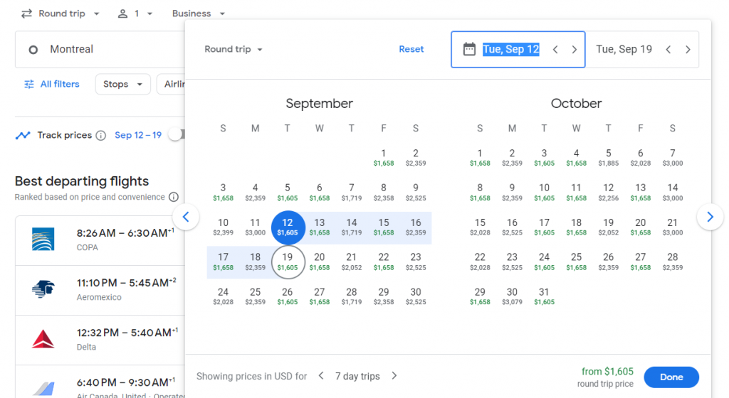 Business Class to Brazil from Canada