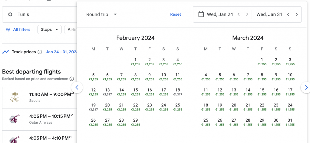 Business Class from Tunisia to Philippines