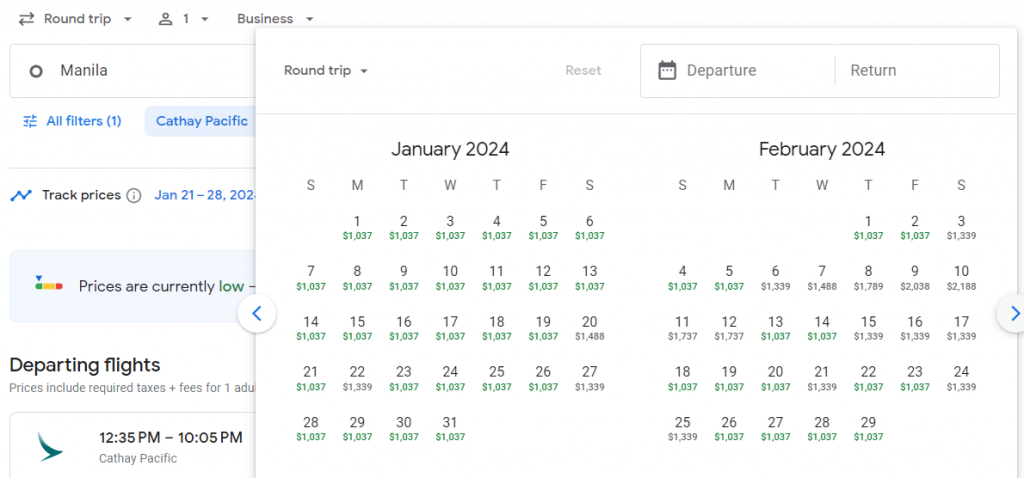 Business Class from Philippines to Dubai