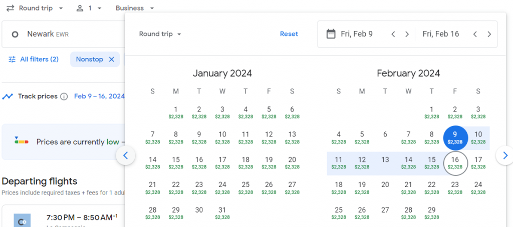 Business Class from New York to Paris or Milan