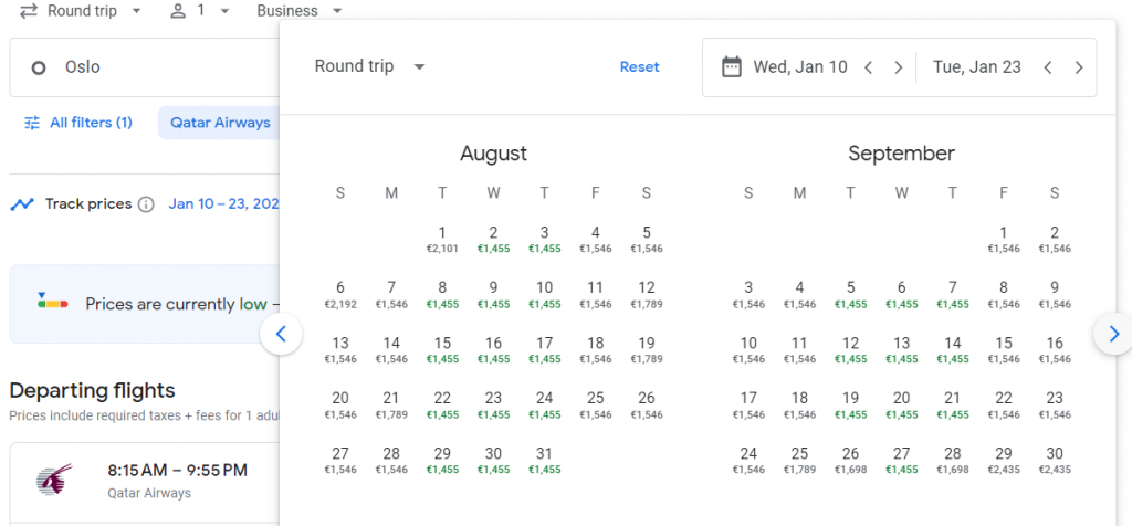 Business Class from Europe to Middle East and Asia