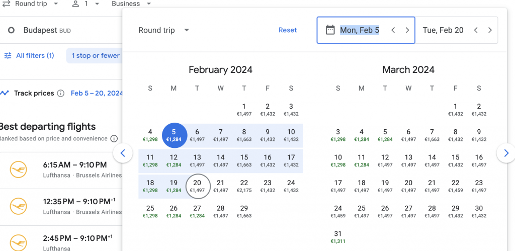 Business Class from Budapest to Kenya