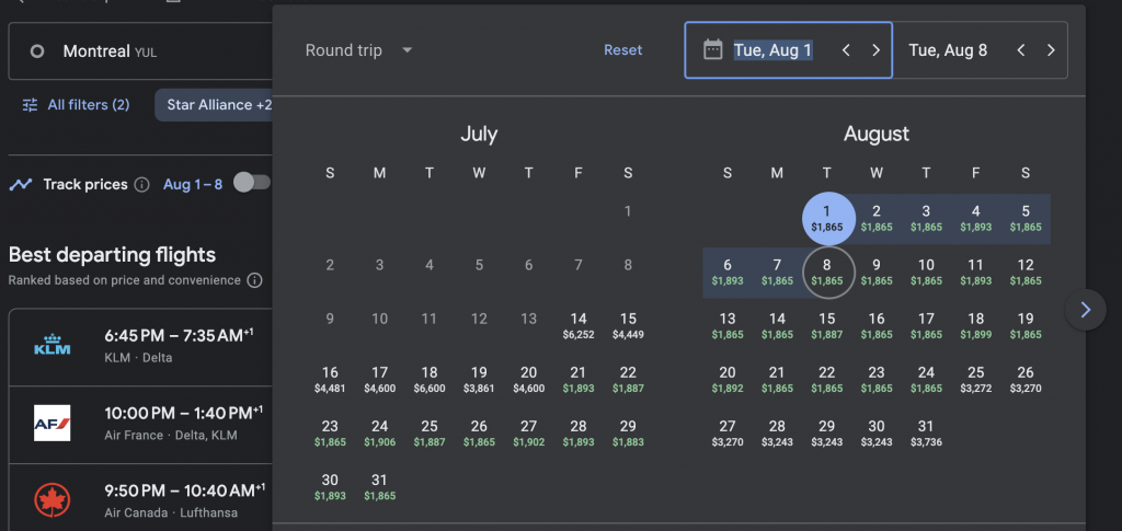 Business Class from Canada to Europe