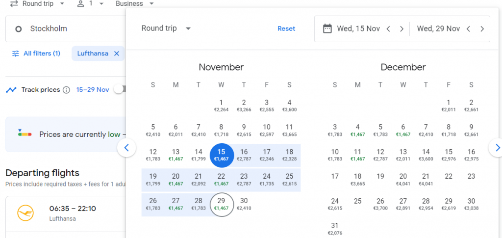 Business Class from Sweden to Kenya