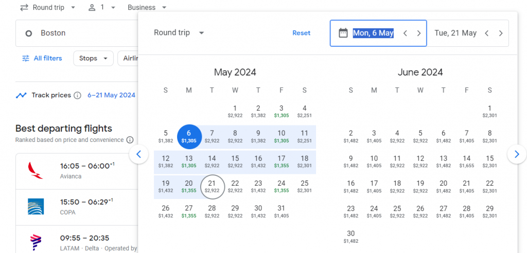 Business Class from East Coast USA to Brazil