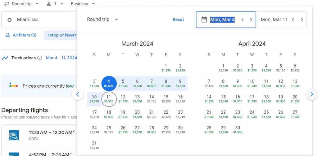 Business Class from Miami to Rio de Janeiro and Santiago