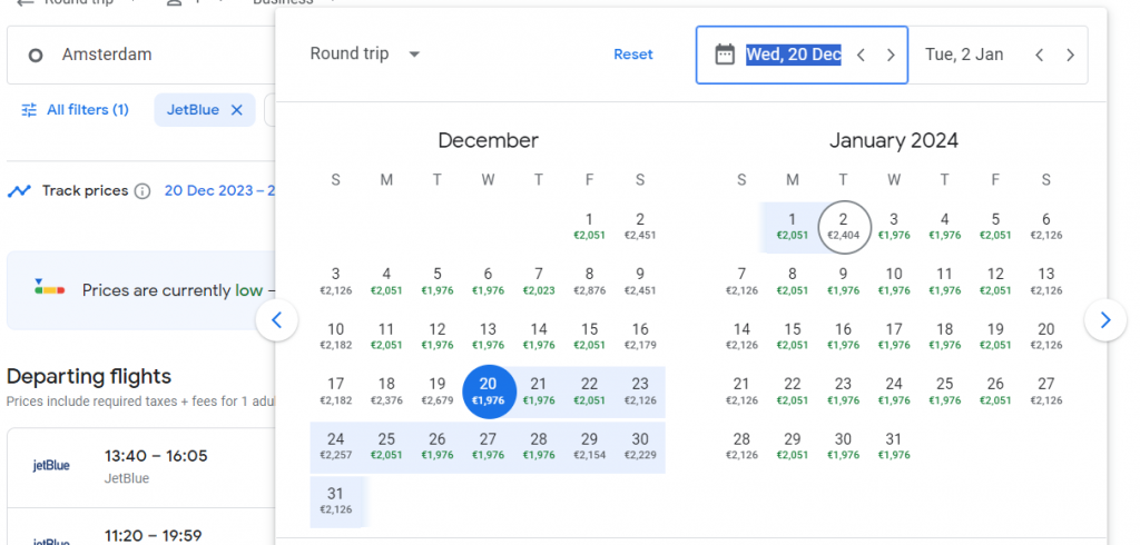 JetBlue Mint Suite Nonstop from Amsterdam to New York