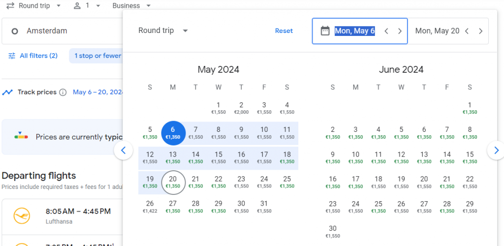 Business Class from Amsterdam to Nigeria