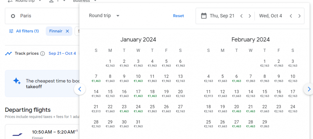 Business Class from Europe to India