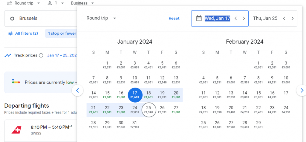 Business Class from Belgium to Hong Kong