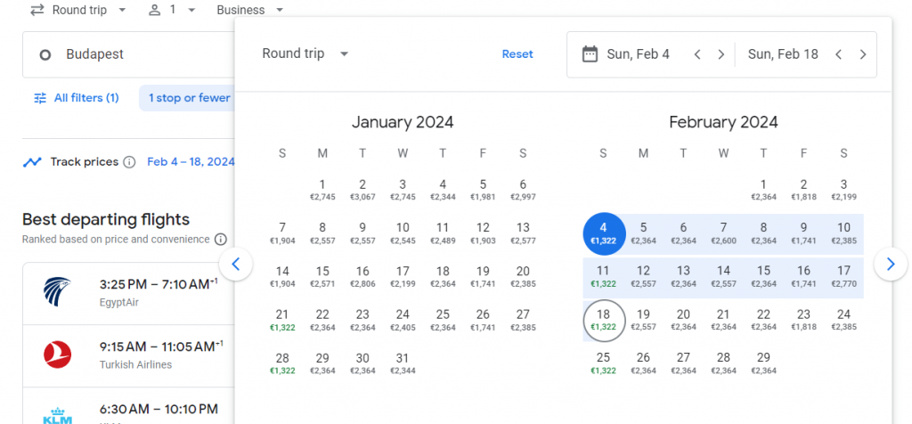 Business Class from Hungary to South Africa