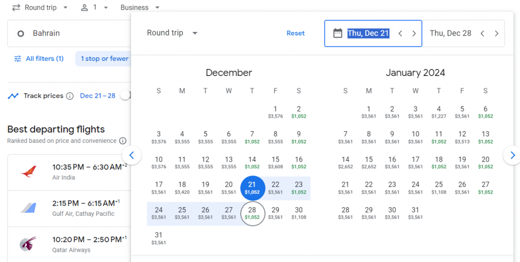 Business Class from Bahrain to Hong Kong