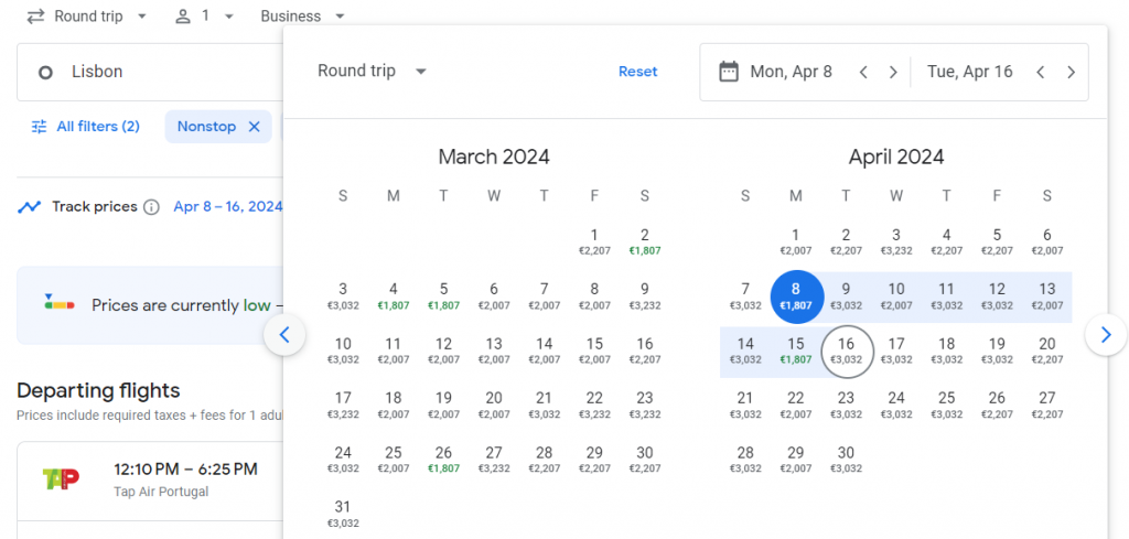 Business Class from Portugal to Brazil