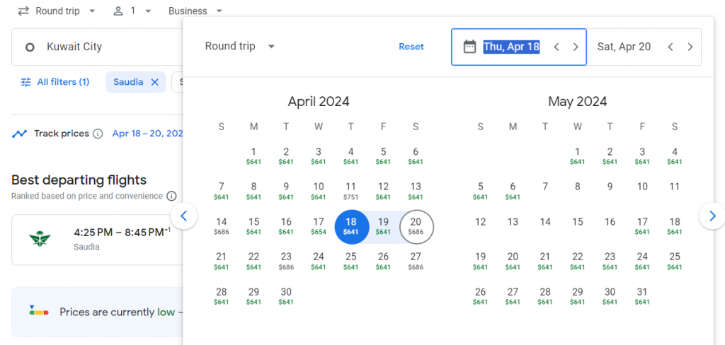 Business Class from Kuwait to Philippines