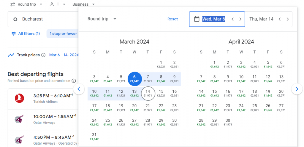 Business Class from Romania to Sri Lanka