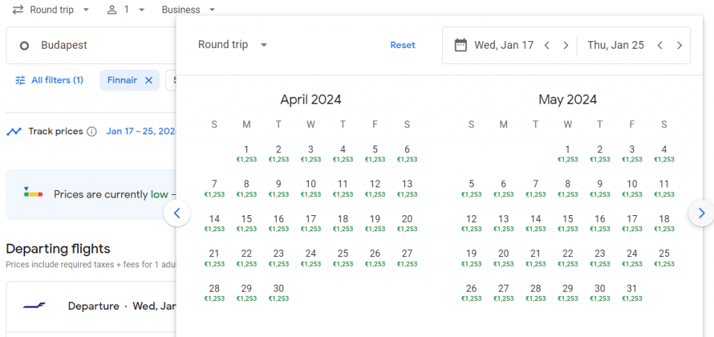 Business Class from Europe to India