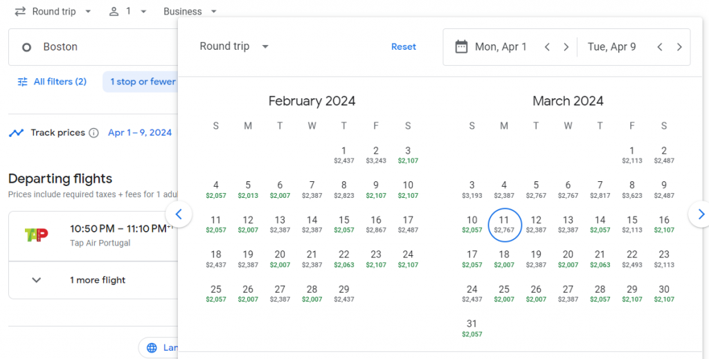 Business Class from Boston to Cape Verde