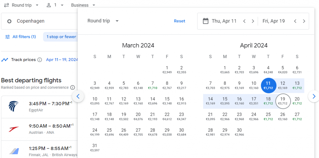 Business Class from Denmark to Tokyo