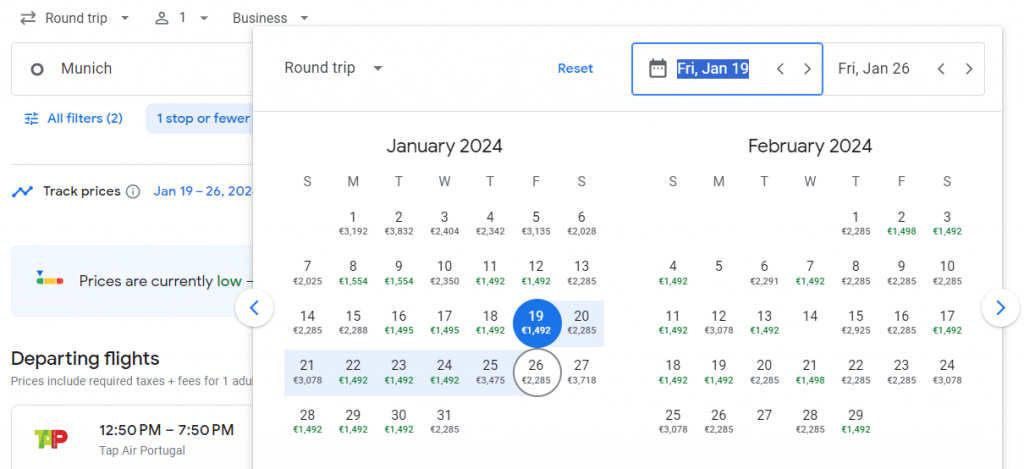 Business Class from Germany to Boston