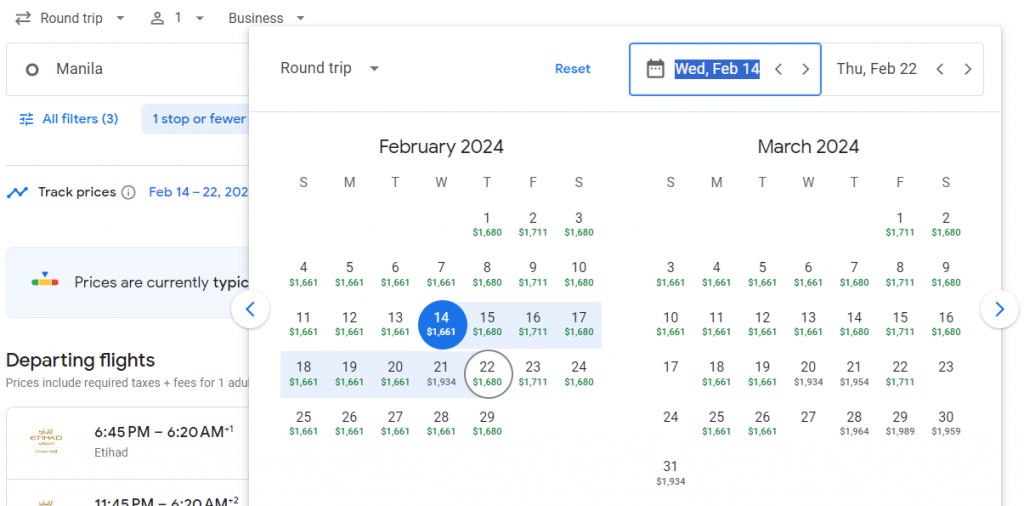 Business Class from Philippines to Turkey