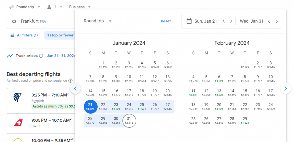 Business Class from Germany to South Africa