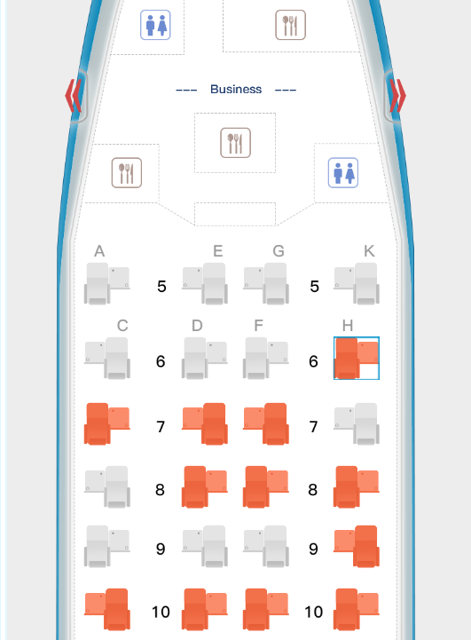 Business Class from Rome to Shanghai