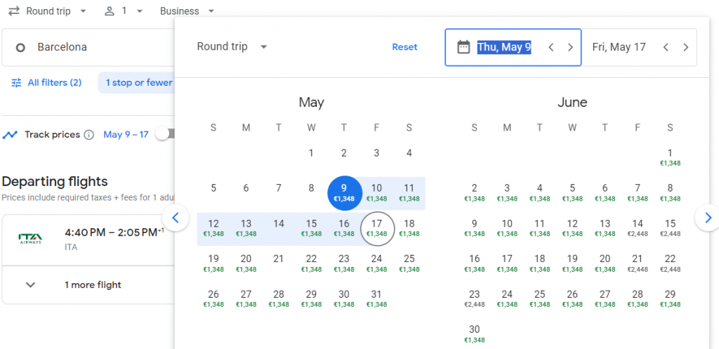 Business Class from Barcelona to Canada