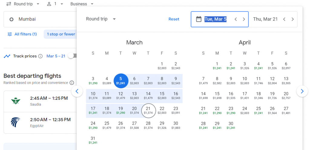 Business Class from India to Casablanca