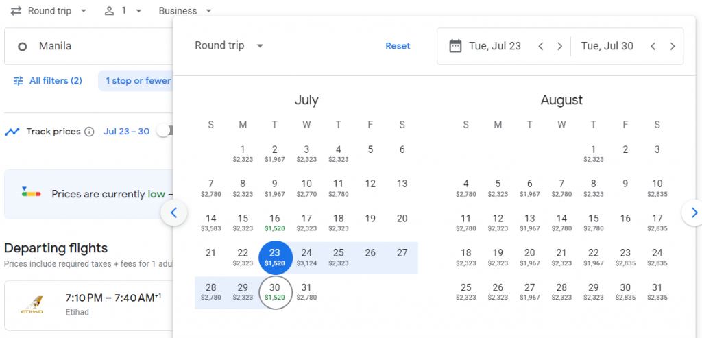 Business Class from Philippines to Geneva