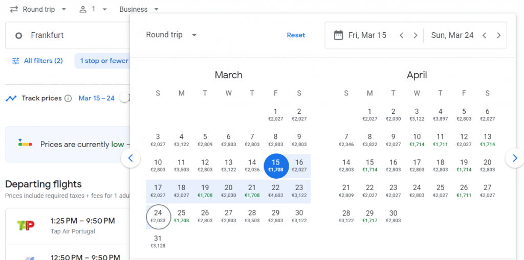 Business Class from Frankfurt to Brazil