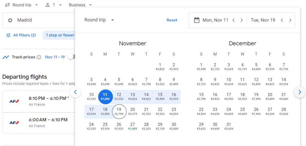 Business Class Suite from Madrid to Rio De Janeiro