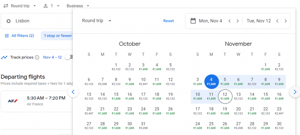 Business Class from Lisbon to Colombia