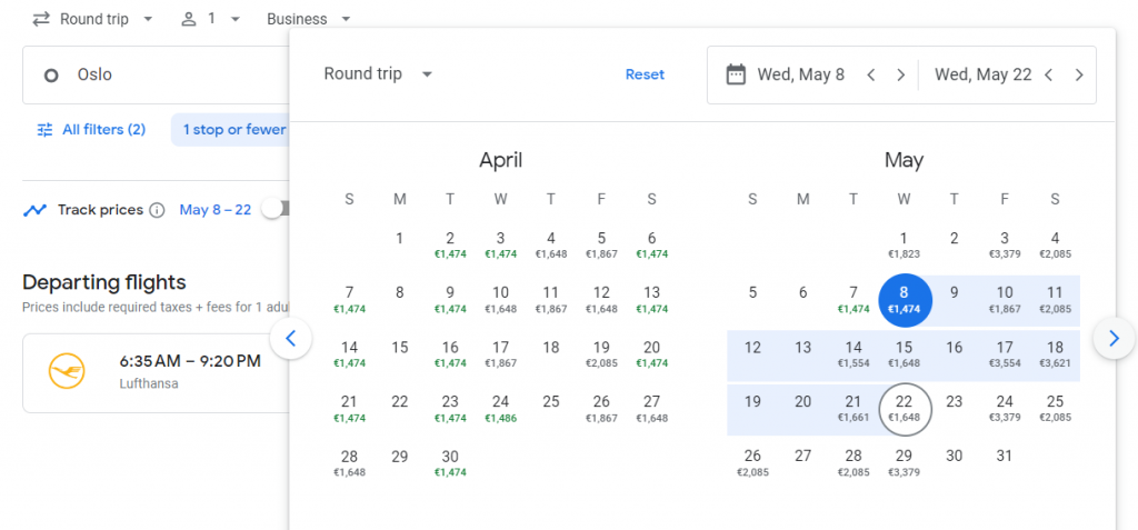 Business Class from Norway to Kenya