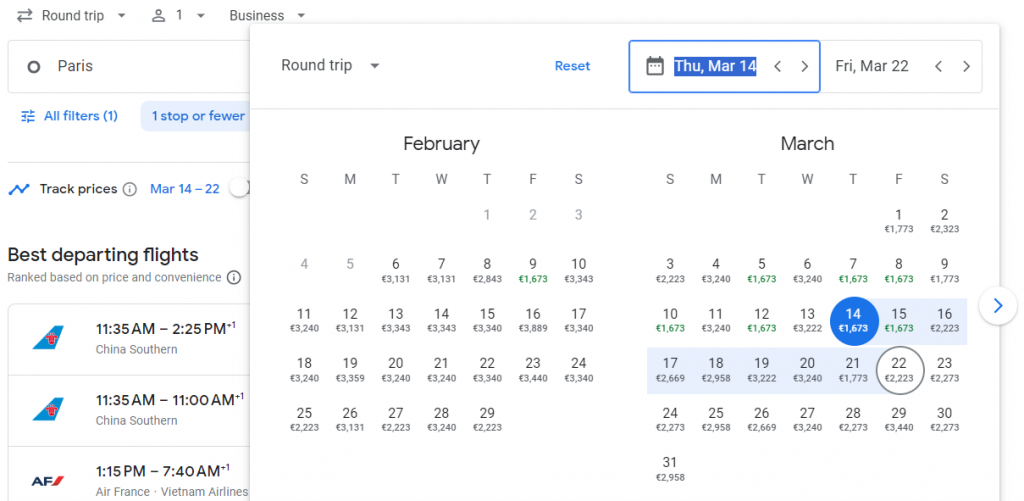 Business Class from Europe to Asia