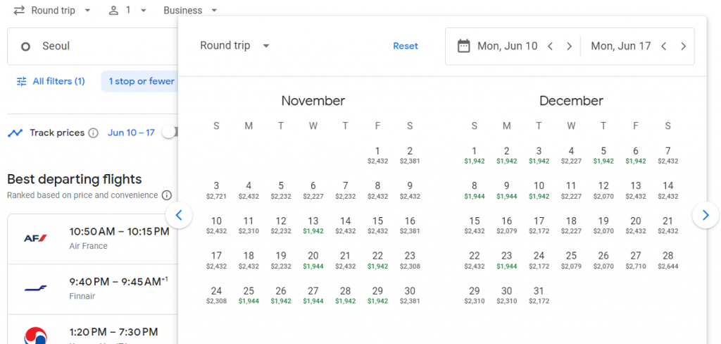 Business Class Suite from South Korea to Rome