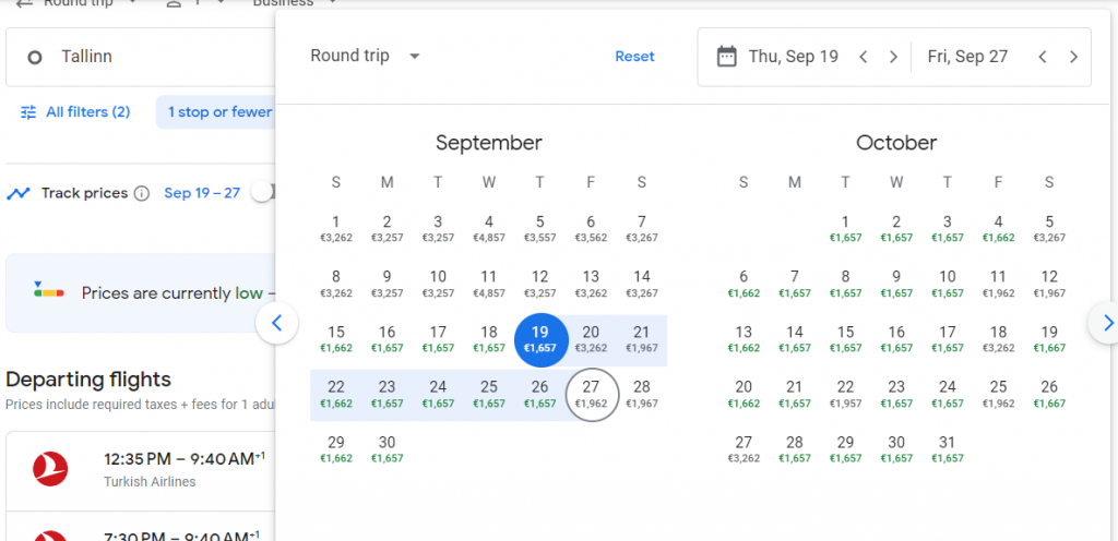 Business Class from Estonia to Chicago