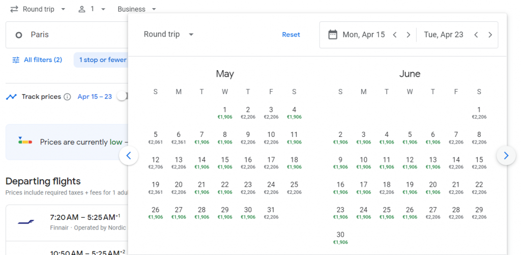 Business Class from Paris to Thailand