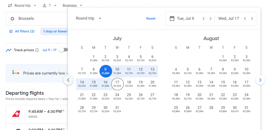 Business Class from Brussels to Hong Kong