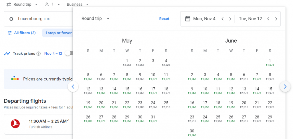 Business Class from Luxembourg to Kenya