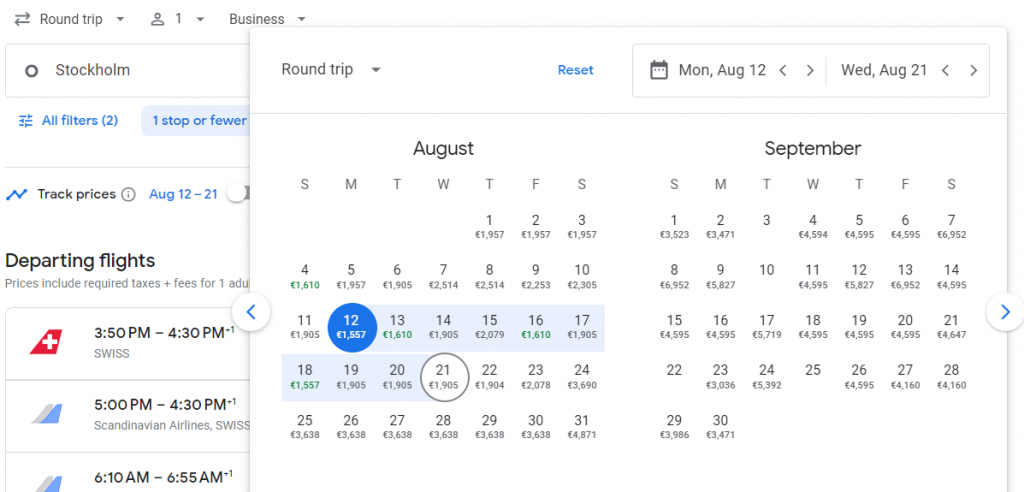 Business Class from Sweden to Hong Kong