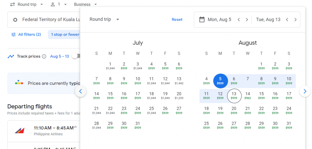 Business Class from Malaysia to Sydney