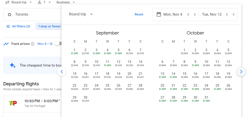 Business Class from Canada to Amsterdam