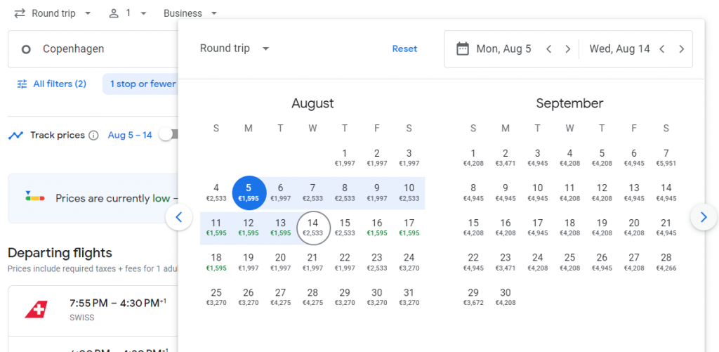 Business Class from Denmark to Hong Kong