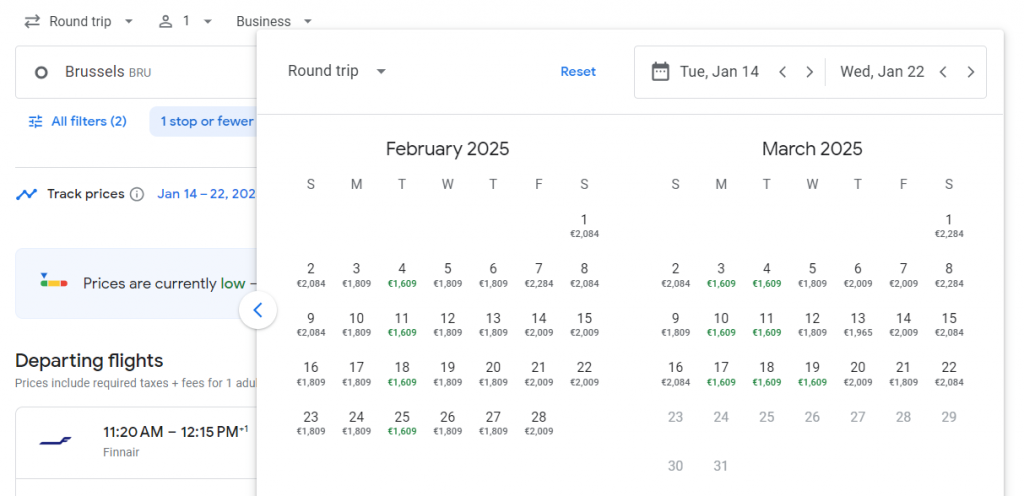 Business Class from Brussels to South Korea