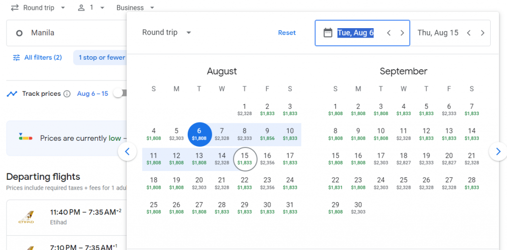 Business Class from Philippines to Dublin