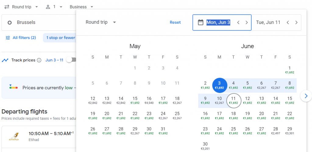 Business Class from Brussels to Maldives