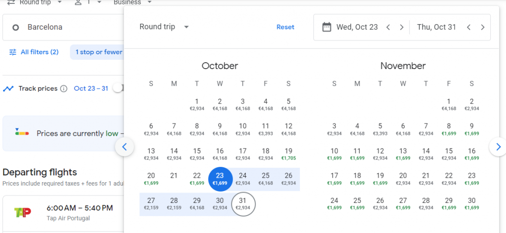 Business Class from Barcelona to Rio De Janeiro