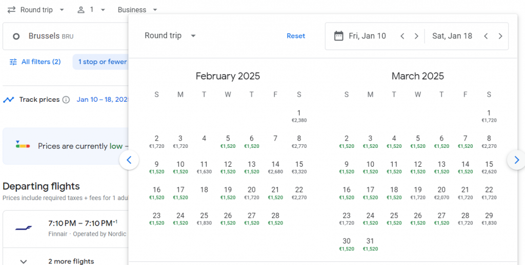 Business Class from Brussels to Hong Kong